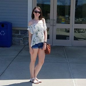 Free People Floral Off the Shoulder Top